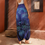 Dark Leo Zodiac Sign Print Harem Pants