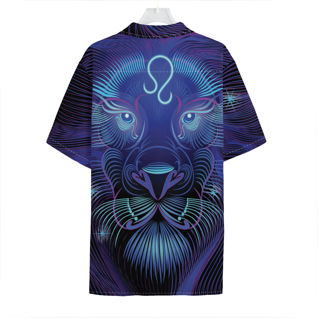 Dark Leo Zodiac Sign Print Hawaiian Shirt