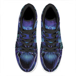 Dark Leo Zodiac Sign Print High Top Leather Sneakers