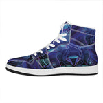 Dark Leo Zodiac Sign Print High Top Leather Sneakers