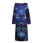 Dark Leo Zodiac Sign Print Hooded Bathrobe