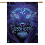 Dark Leo Zodiac Sign Print House Flag