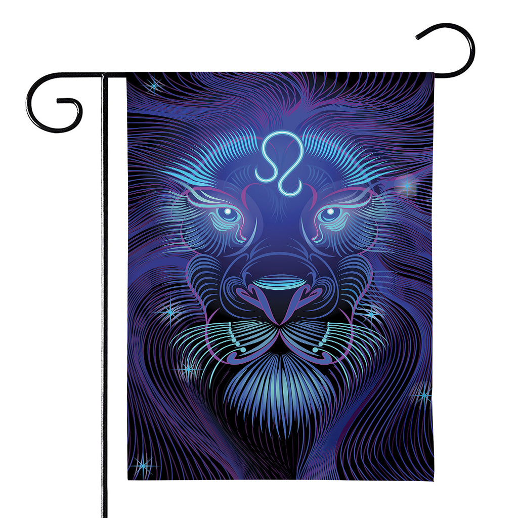 Dark Leo Zodiac Sign Print House Flag