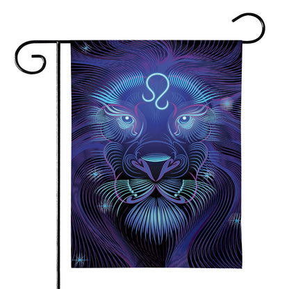 Dark Leo Zodiac Sign Print House Flag