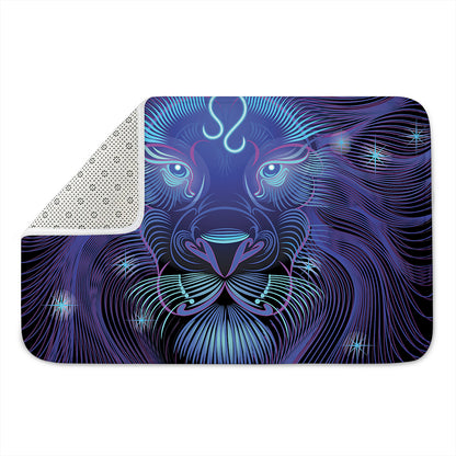 Dark Leo Zodiac Sign Print Indoor Door Mat