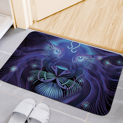 Dark Leo Zodiac Sign Print Indoor Door Mat