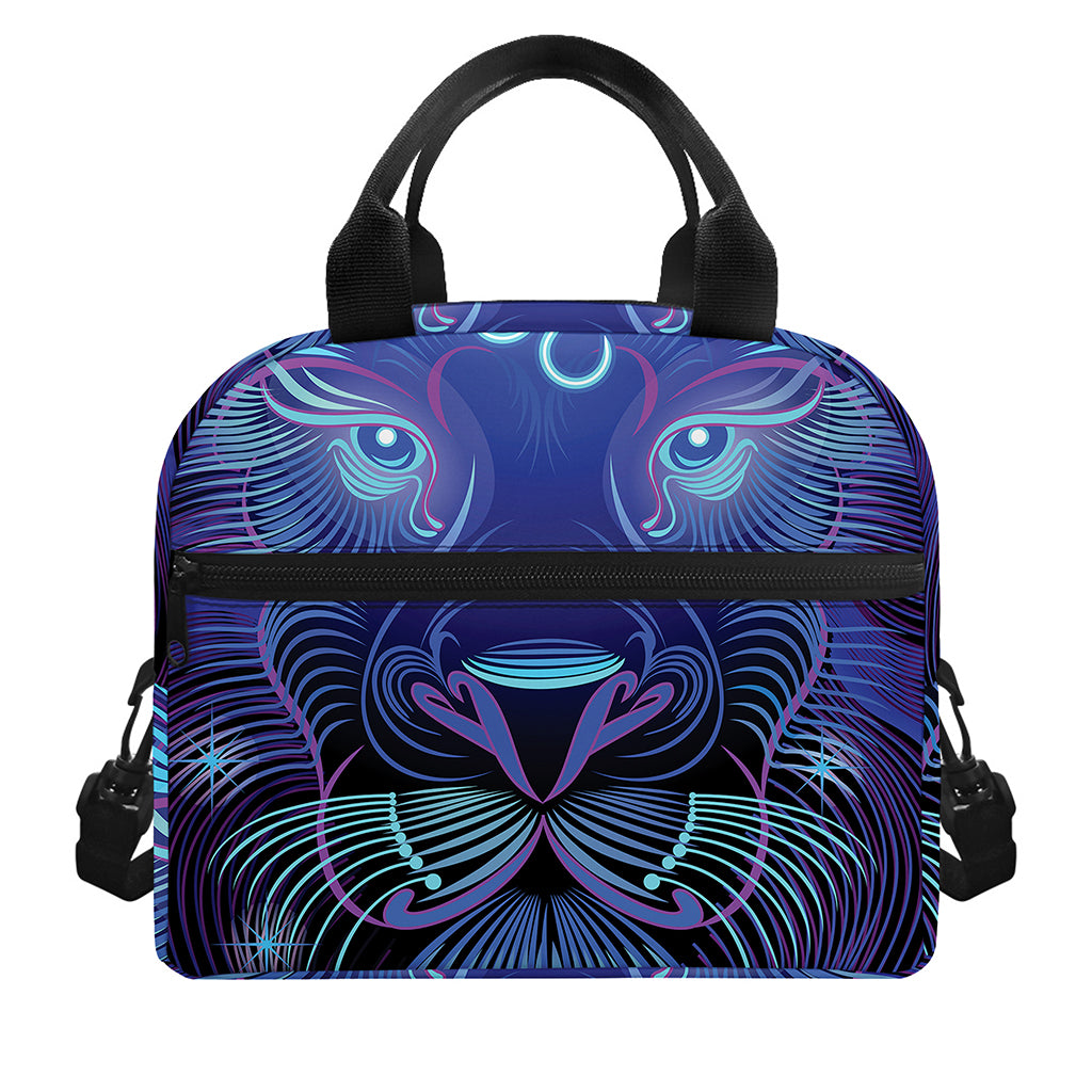 Dark Leo Zodiac Sign Print Insulated Lunch Bag