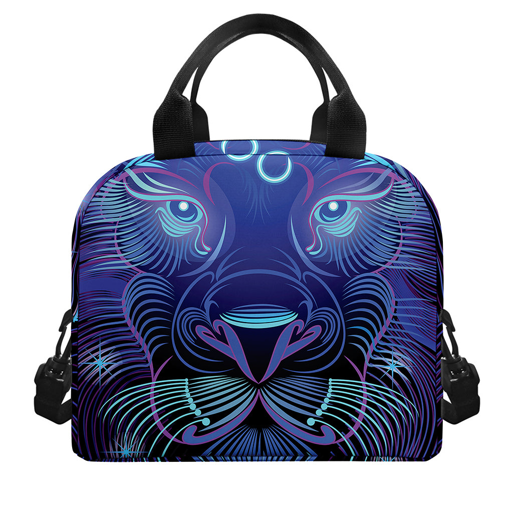 Dark Leo Zodiac Sign Print Insulated Lunch Bag