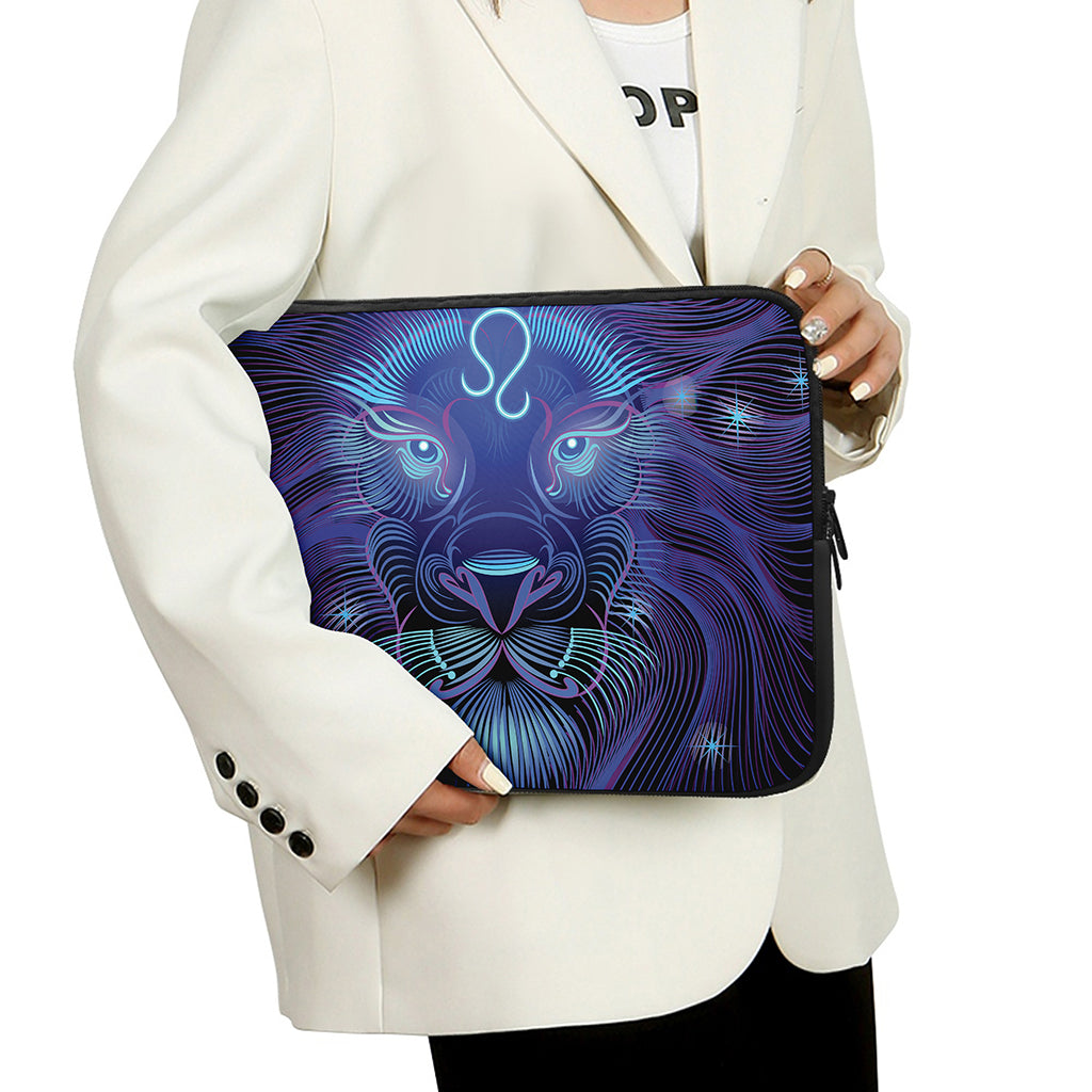 Dark Leo Zodiac Sign Print Laptop Sleeve