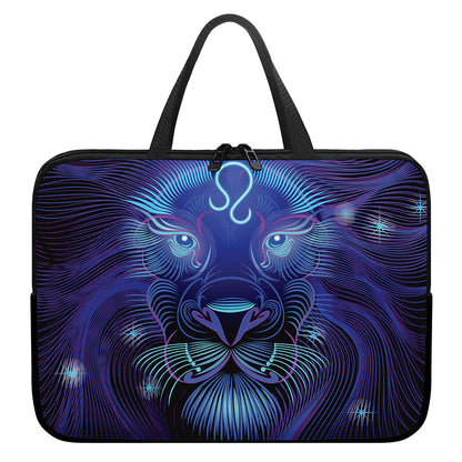 Dark Leo Zodiac Sign Print Laptop Sleeve With Handle