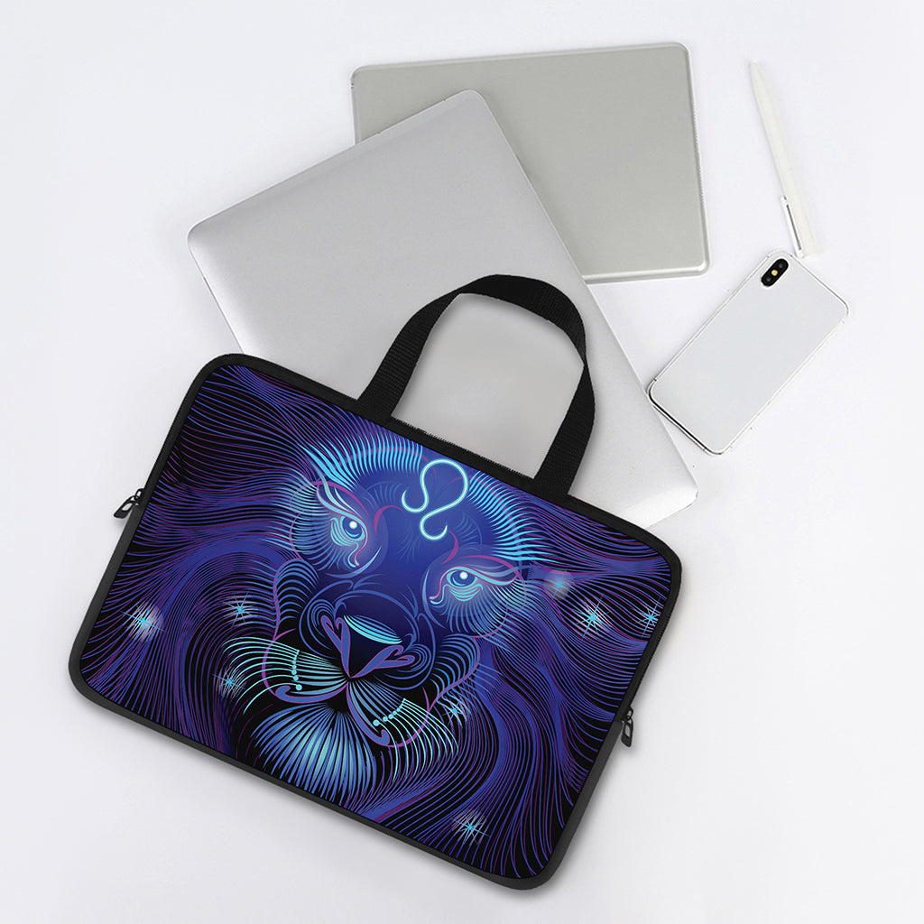 Dark Leo Zodiac Sign Print Laptop Sleeve With Handle