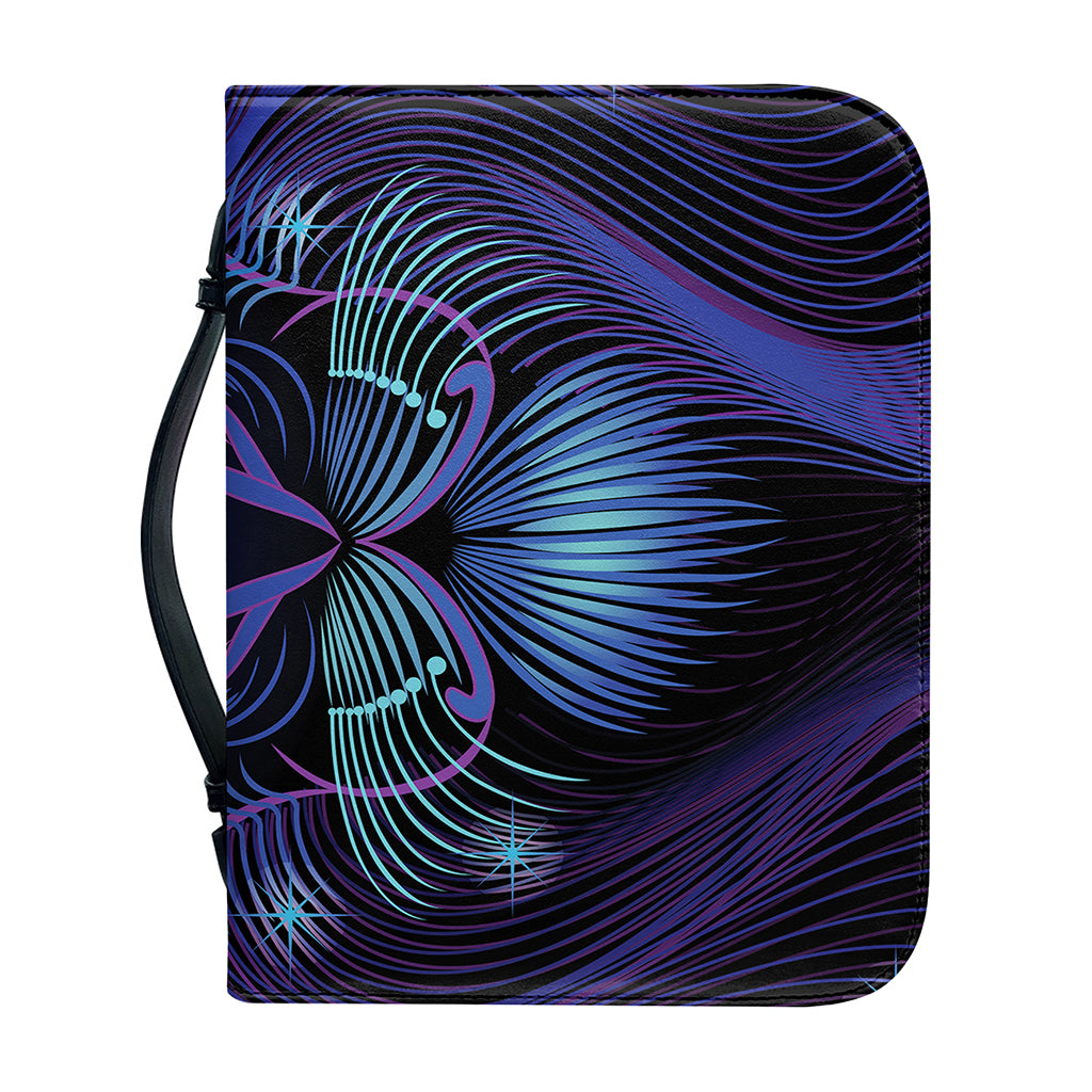 Dark Leo Zodiac Sign Print Leather Bible Cover