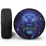 Dark Leo Zodiac Sign Print Leather Spare Tire Cover