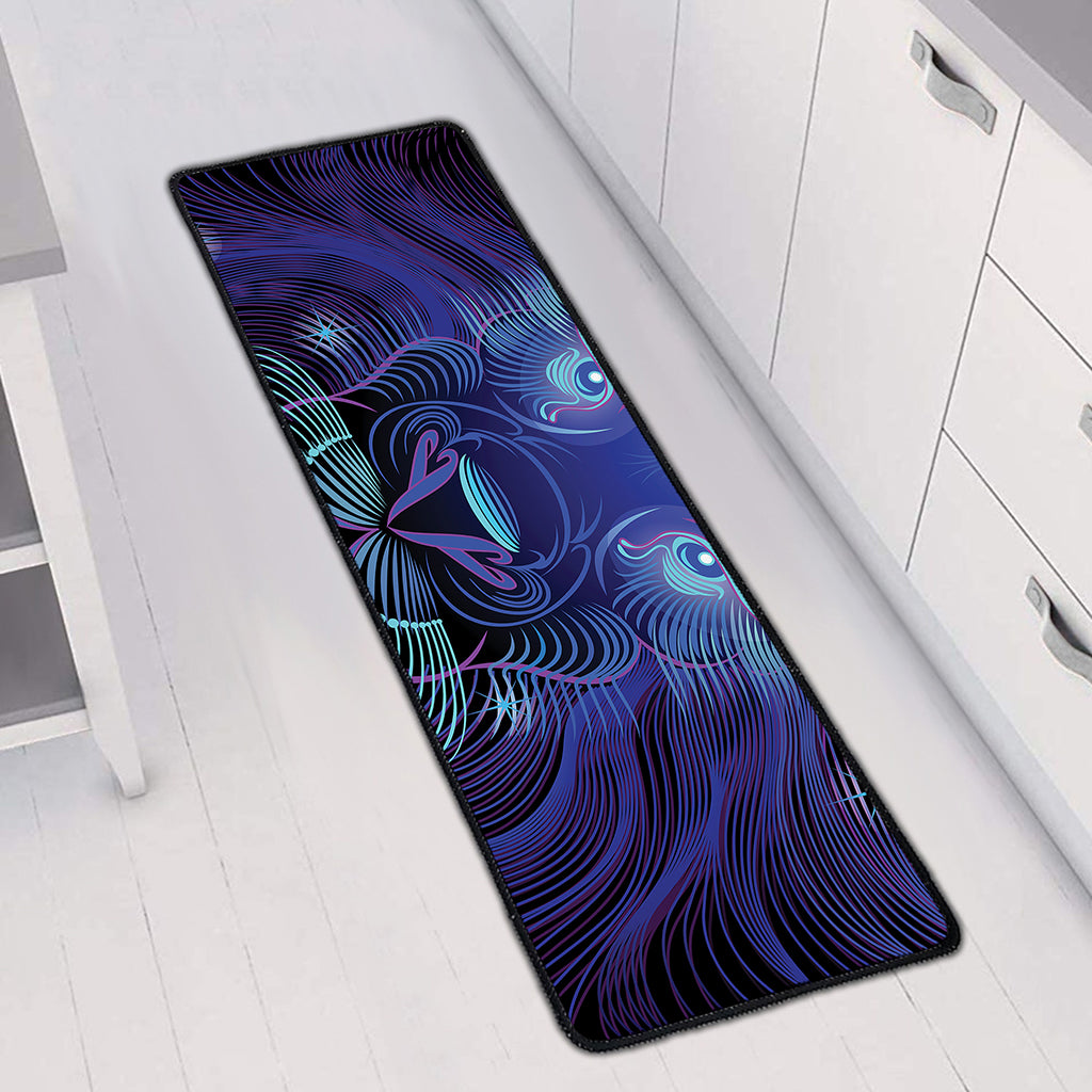 Dark Leo Zodiac Sign Print Long Kitchen Mat