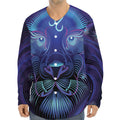 Dark Leo Zodiac Sign Print Long Sleeve Baseball Jersey