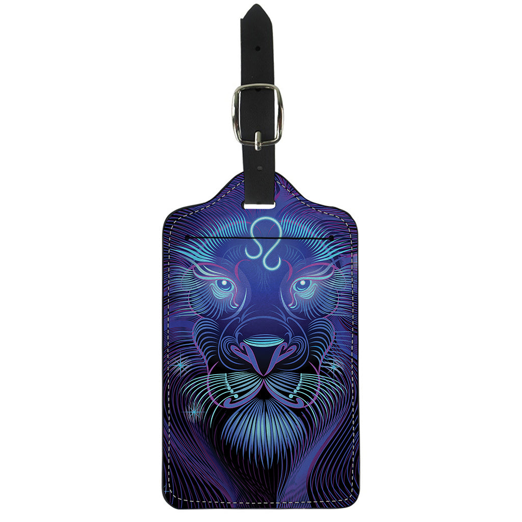 Dark Leo Zodiac Sign Print Luggage Tag