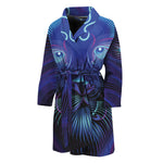 Dark Leo Zodiac Sign Print Men's Bathrobe