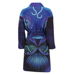 Dark Leo Zodiac Sign Print Men's Bathrobe