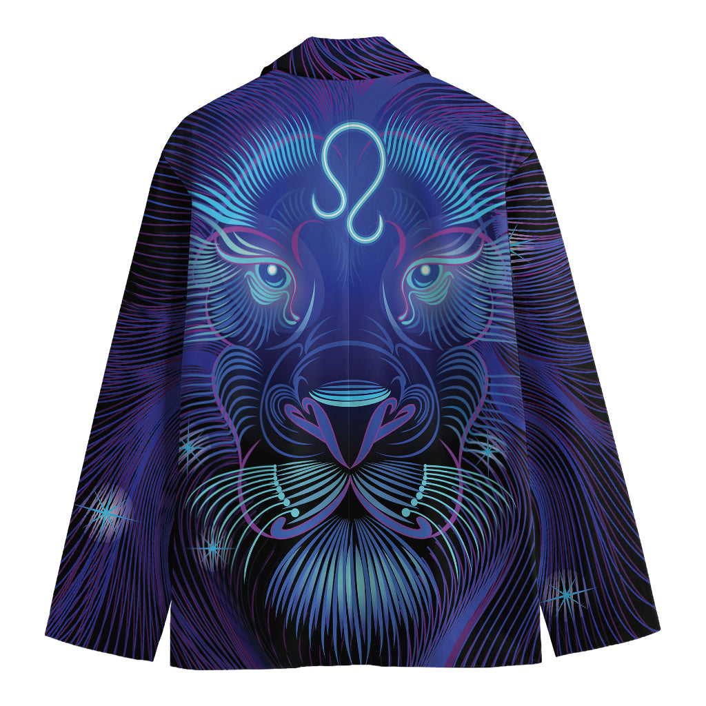 Dark Leo Zodiac Sign Print Men's Blazer
