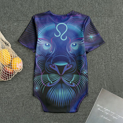 Dark Leo Zodiac Sign Print Men's Bodysuit