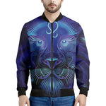 Dark Leo Zodiac Sign Print Men's Bomber Jacket