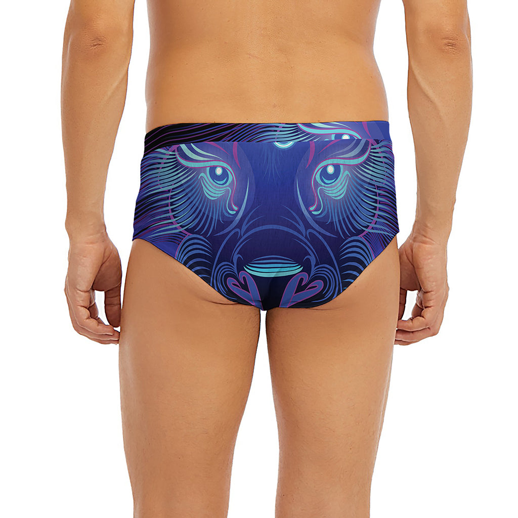 Dark Leo Zodiac Sign Print Men's Briefs