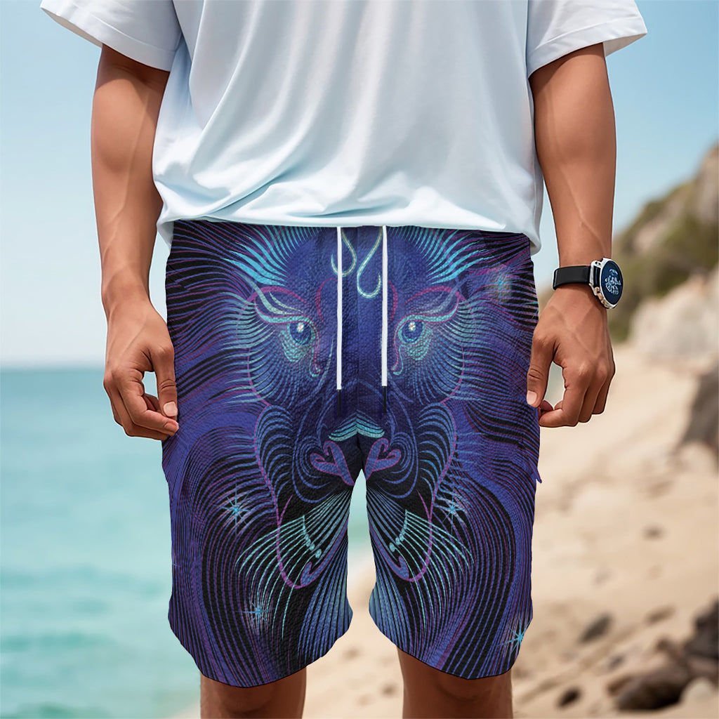 Dark Leo Zodiac Sign Print Men's Cargo Shorts