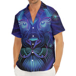 Dark Leo Zodiac Sign Print Men's Deep V-Neck Shirt
