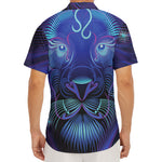 Dark Leo Zodiac Sign Print Men's Deep V-Neck Shirt