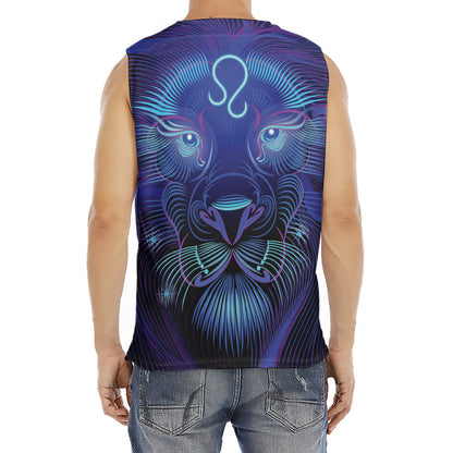 Dark Leo Zodiac Sign Print Men's Fitness Tank Top
