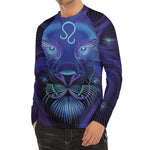 Dark Leo Zodiac Sign Print Men's Long Sleeve Rash Guard