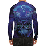 Dark Leo Zodiac Sign Print Men's Long Sleeve Rash Guard