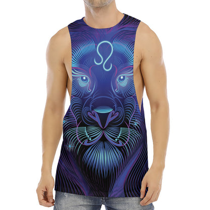 Dark Leo Zodiac Sign Print Men's Muscle Tank Top