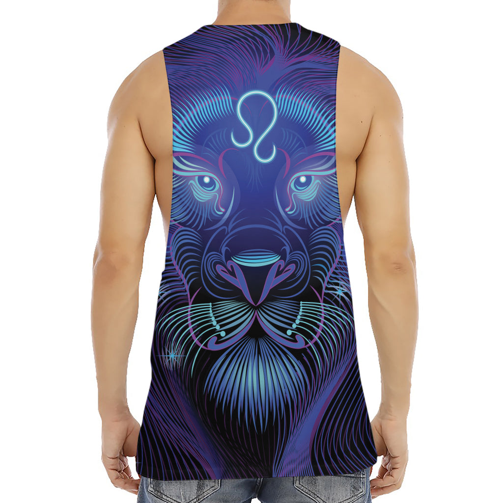 Dark Leo Zodiac Sign Print Men's Muscle Tank Top