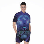 Dark Leo Zodiac Sign Print Men's Rompers