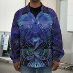 Dark Leo Zodiac Sign Print Men's Shirt Jacket