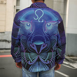 Dark Leo Zodiac Sign Print Men's Shirt Jacket