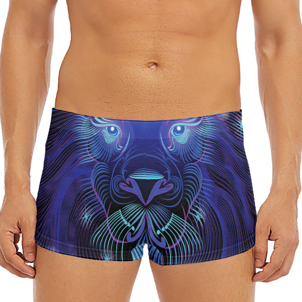 Dark Leo Zodiac Sign Print Men's Short Boxer Briefs