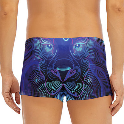 Dark Leo Zodiac Sign Print Men's Short Boxer Briefs