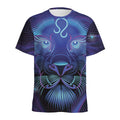 Dark Leo Zodiac Sign Print Men's Athletic T-Shirt