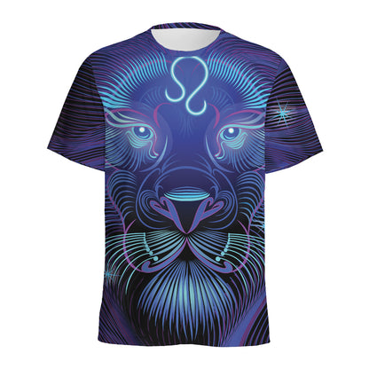 Dark Leo Zodiac Sign Print Men's Sports T-Shirt