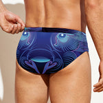 Dark Leo Zodiac Sign Print Men's Swim Briefs