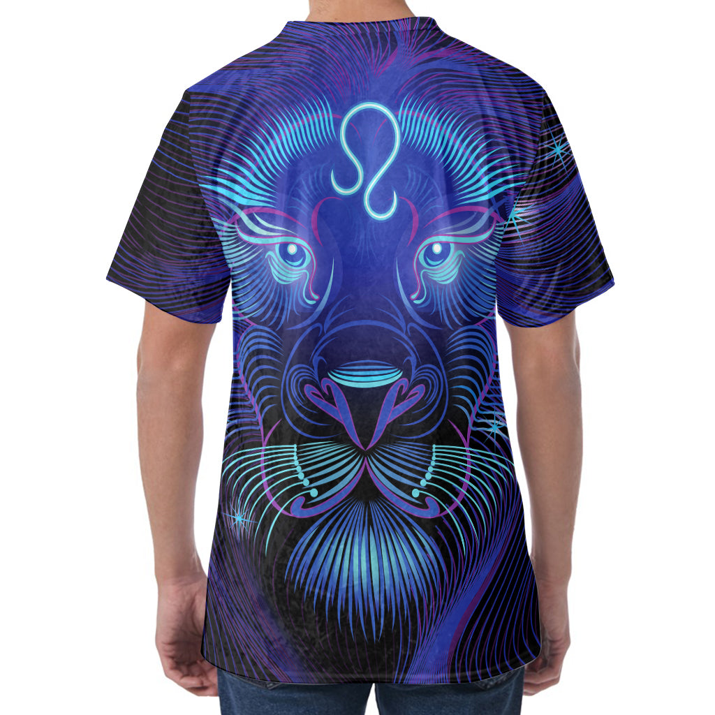 Dark Leo Zodiac Sign Print Men's Velvet T-Shirt