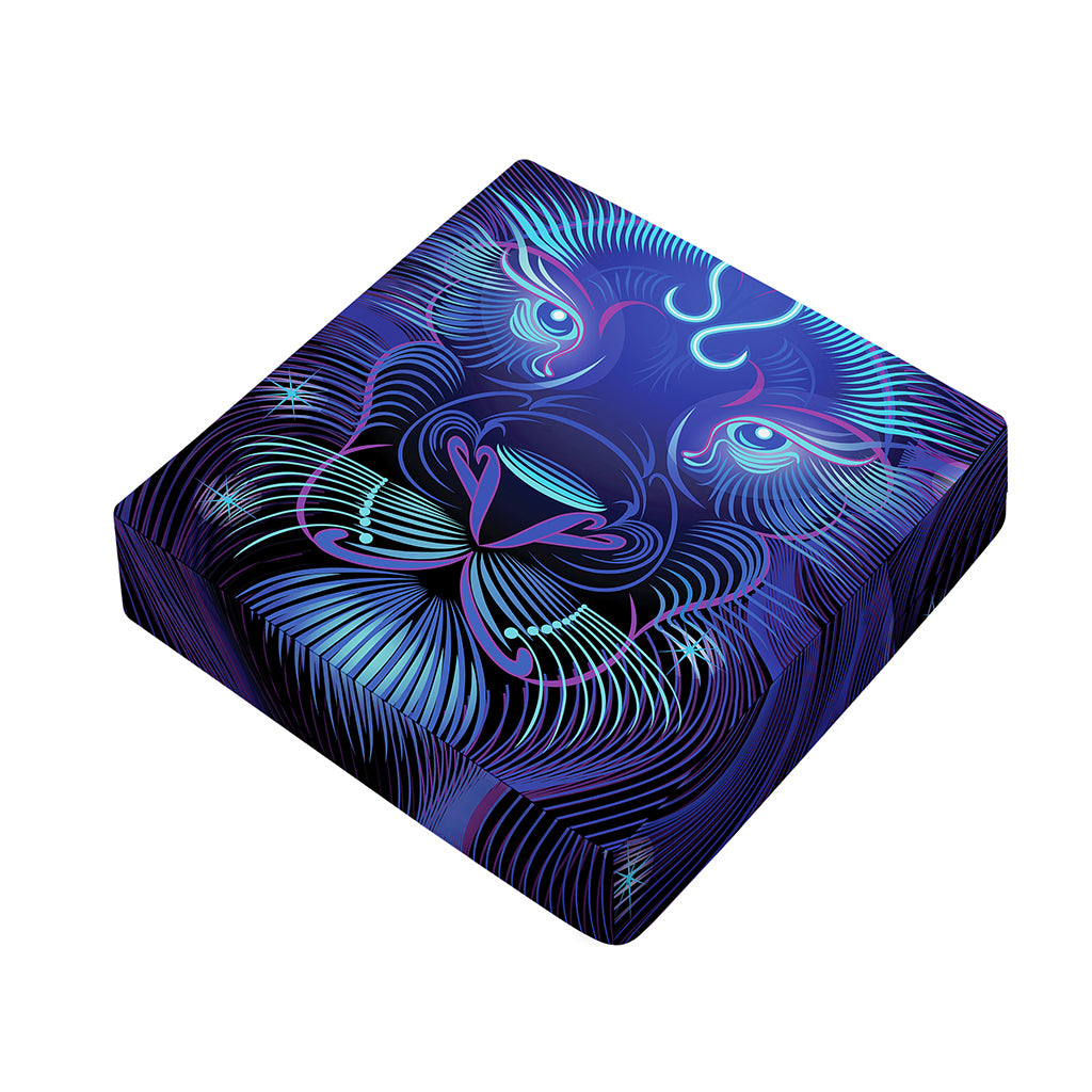 Dark Leo Zodiac Sign Print Outdoor Seat Cushion Cover