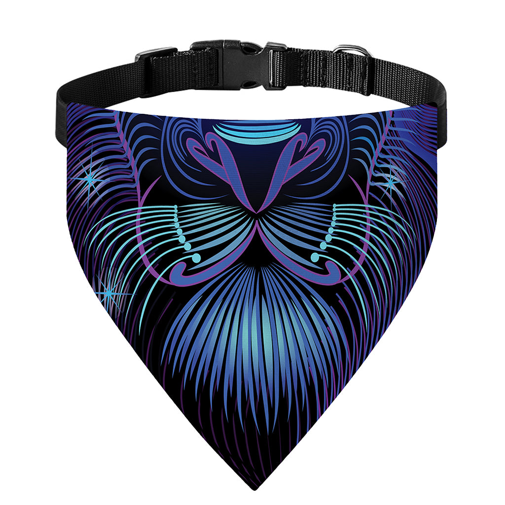 Dark Leo Zodiac Sign Print Over The Collar Dog Bandana