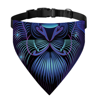 Dark Leo Zodiac Sign Print Over The Collar Dog Bandana