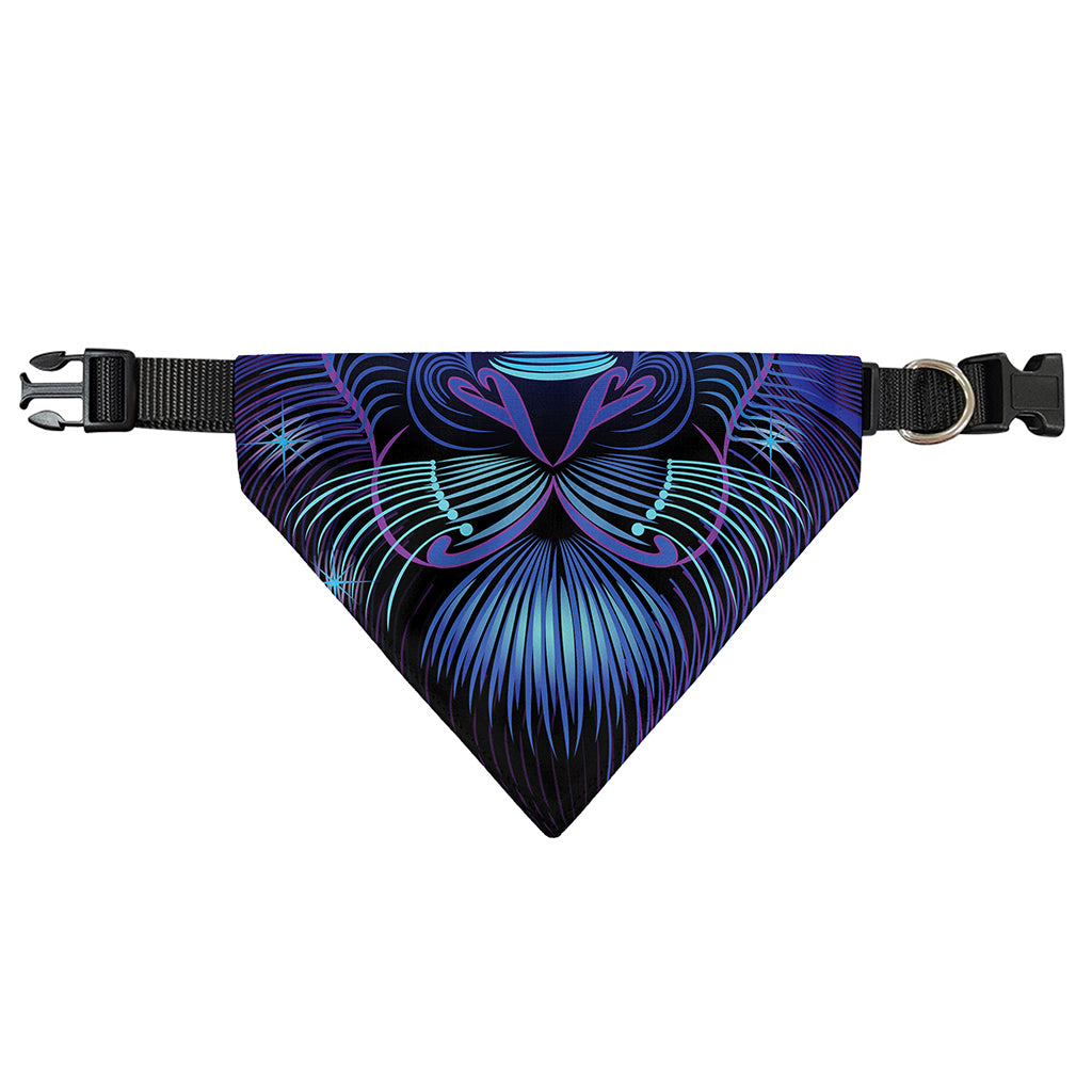 Dark Leo Zodiac Sign Print Over The Collar Dog Bandana