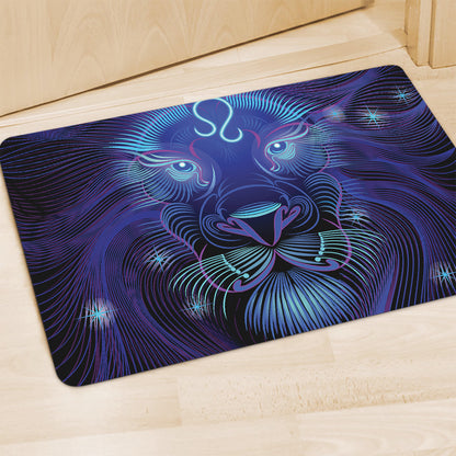 Dark Leo Zodiac Sign Print Polyester Doormat