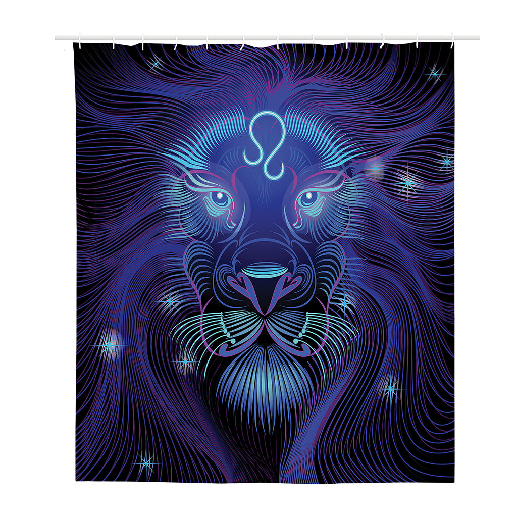 Dark Leo Zodiac Sign Print Polyester Shower Curtain