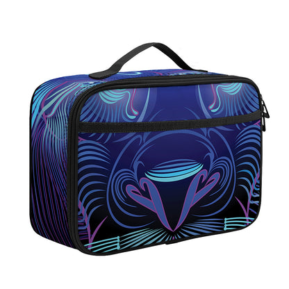 Dark Leo Zodiac Sign Print Portable Lunch Bag